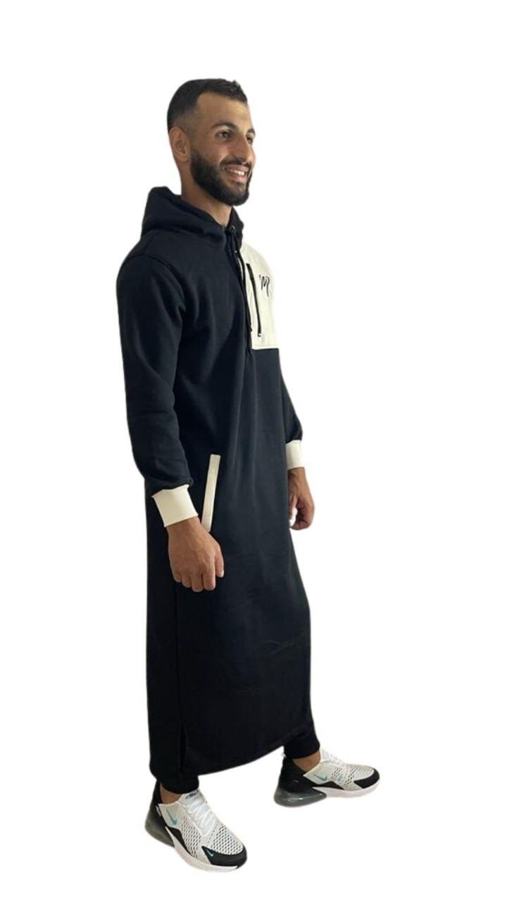 Men's Black Hoodie Thobe