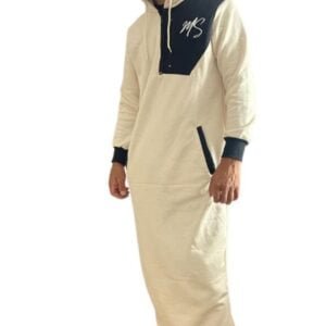 Men's Cream Hoodie Thobe